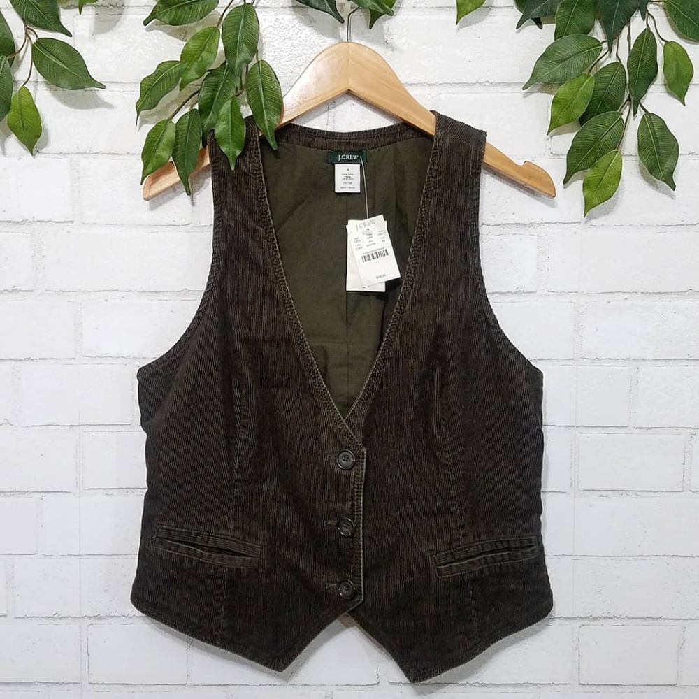 J. Crew Olive Corduroy Vest